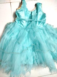 Cute Aqua Flower Girl Dress