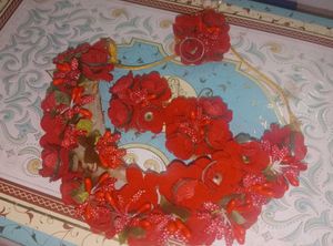 Red Velvet Flowers Jewellery Set