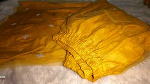 Beautiful Yellow Anarkali FrockWith Plazzo Dupatta