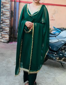 Green Straight Work Kurti