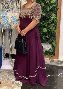 Elegant Purple Anarkali Gown