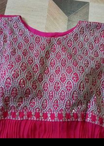 Elegant Pink Embroidered Anarkali Suit