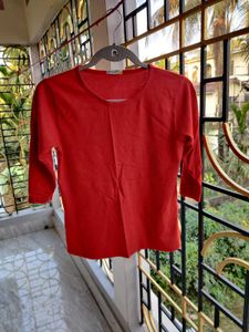 Bewakoof 3/4th Sleeve Red Top