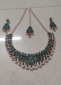 Emerald Teal Blue Jewellery Set/No Coins Plz