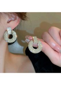 Rhinestones Round Earrings