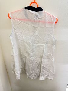 White Printed Sleeveless Top