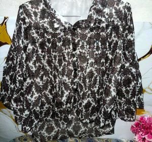 Vintage Floral Print Blouse