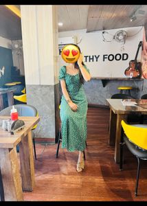 Green Polka Dot Maxi Dress
