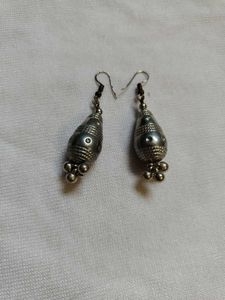Classic Oxidised Silver Jhumka