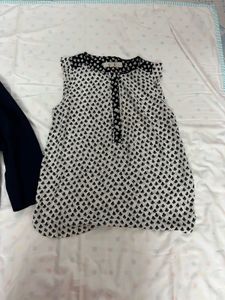 Blue Waterfall Jacket And White Top Combo
