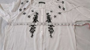 White Embroidered Blouse - Boho Chic