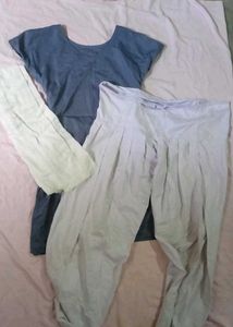 School Dress  Grey And Combo Set