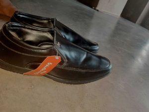 Black Leather Slip-On Dress Shoes