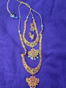 Gold-toned Necklace And Long Haram