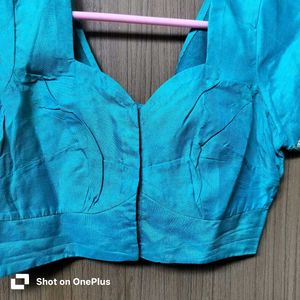 vintage kanjeevaram Teal Blouse with Gold Detail