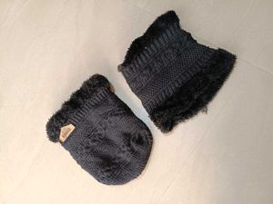 Black Winter Hat &amp; Scarf Set