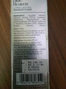 Blue Heaven Makeup Fixing Spray