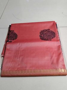 Orange borderless soft silk...