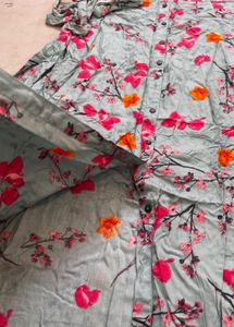 Max Unused Floral Shirt Dress