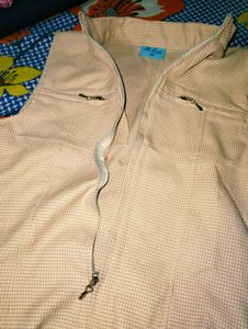 Vintage Sleeveless Zip-Up Top
