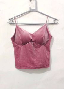 Pink Velvet Cami Top