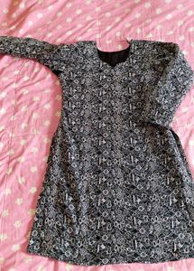 Floral Chikan Dress With Leggings