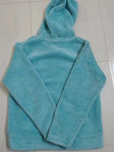 Cozy Blue Fuzzy Cat Hoodie