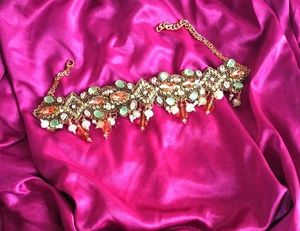 Beaded pearl drop choker