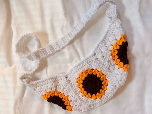 Crochet Sunflower Sling Bags