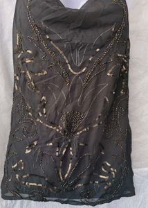 Y2K gray Embellished Halter Top