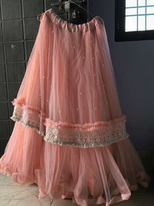 Pink Layered Tulle Skirt