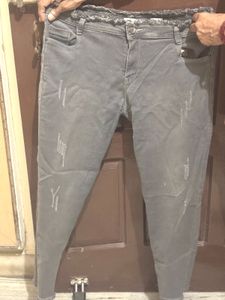 Gray Distressed Jeans