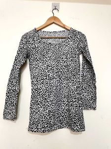 Leopard Print Long Sleeves Top A