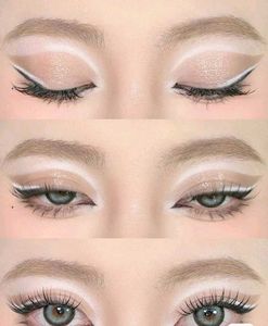 Korean Eyeliner + White Kajal Set for Douyin eyes