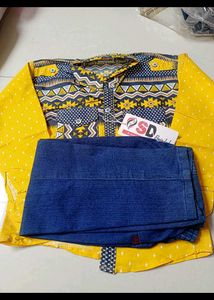 Boys Yellow Shirt & Jeans Set