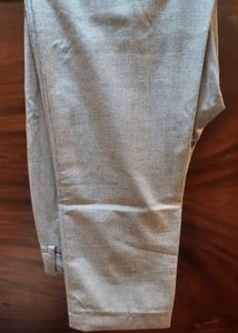 Formal Grey Slim Fit Trousers For Women