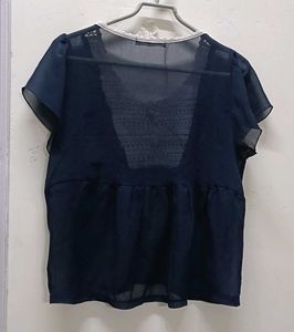 Vintage Blue Transparent Top