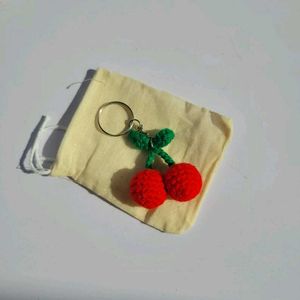 Crochet Cherry 🍒 Keychain