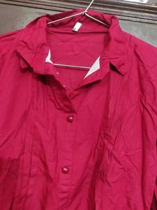 maroon Button-Down Shirt