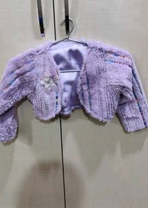 Cute Purple Girls Dress Set