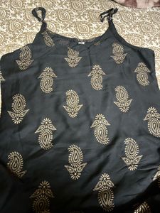 Elegant Black Printed Kurta And Pant