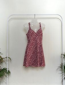 Shein Maroon Printed Dress(Women’s)