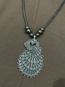 Peacock Pendant Necklace and Earrings Set