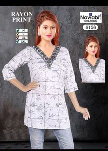 Rayon Print Tunic Top