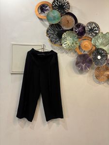 Wide Leg Cropped Black Pants