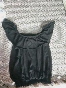 Black Off-Shoulder Ruffle Top