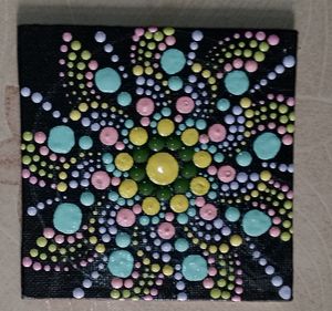 Handmade Mandala Dot Art On Canvas