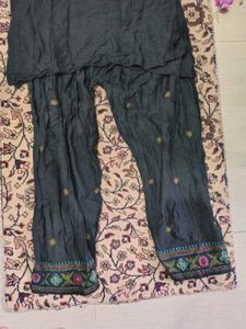 Embroidered Black Two-Piece Set