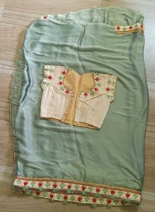 Light Green Saree with Blouse