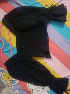 Combo Green And Black Crop Top
